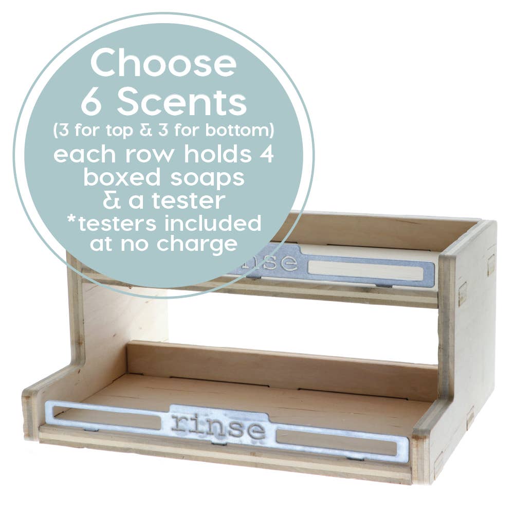 Handmade Soap Display | 6 Scents | 30 Bar Capacity | Empty