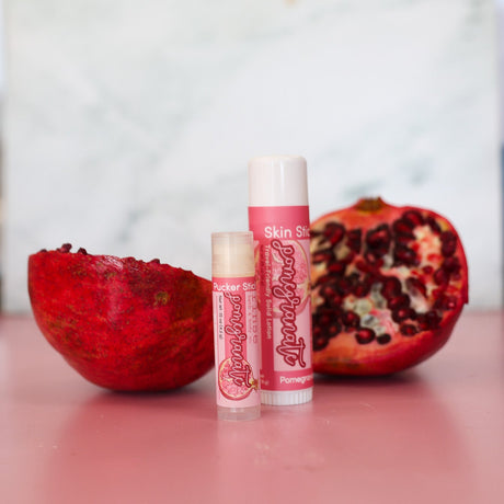 Handmade Pomegranate natural bath and body gift set - naturally derived - alternate angle