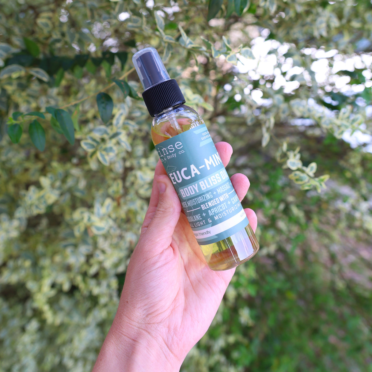 Handmade Euca Mint natural body oil - naturally derived - alternate angle