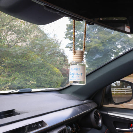 natural car air freshener in Rosemary Mint by Rinse Bath & Body - detail view