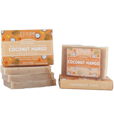 Rinse Coconut Mango handmade natural bar soap - moisturizing and gentle