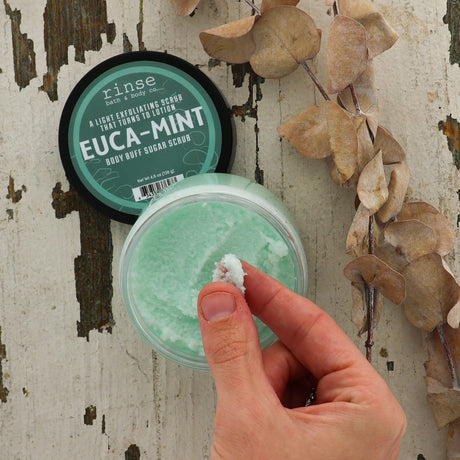 Natural natural sugar scrub | Euca Mint | Rinse Bath & Body Co. - alternate angle