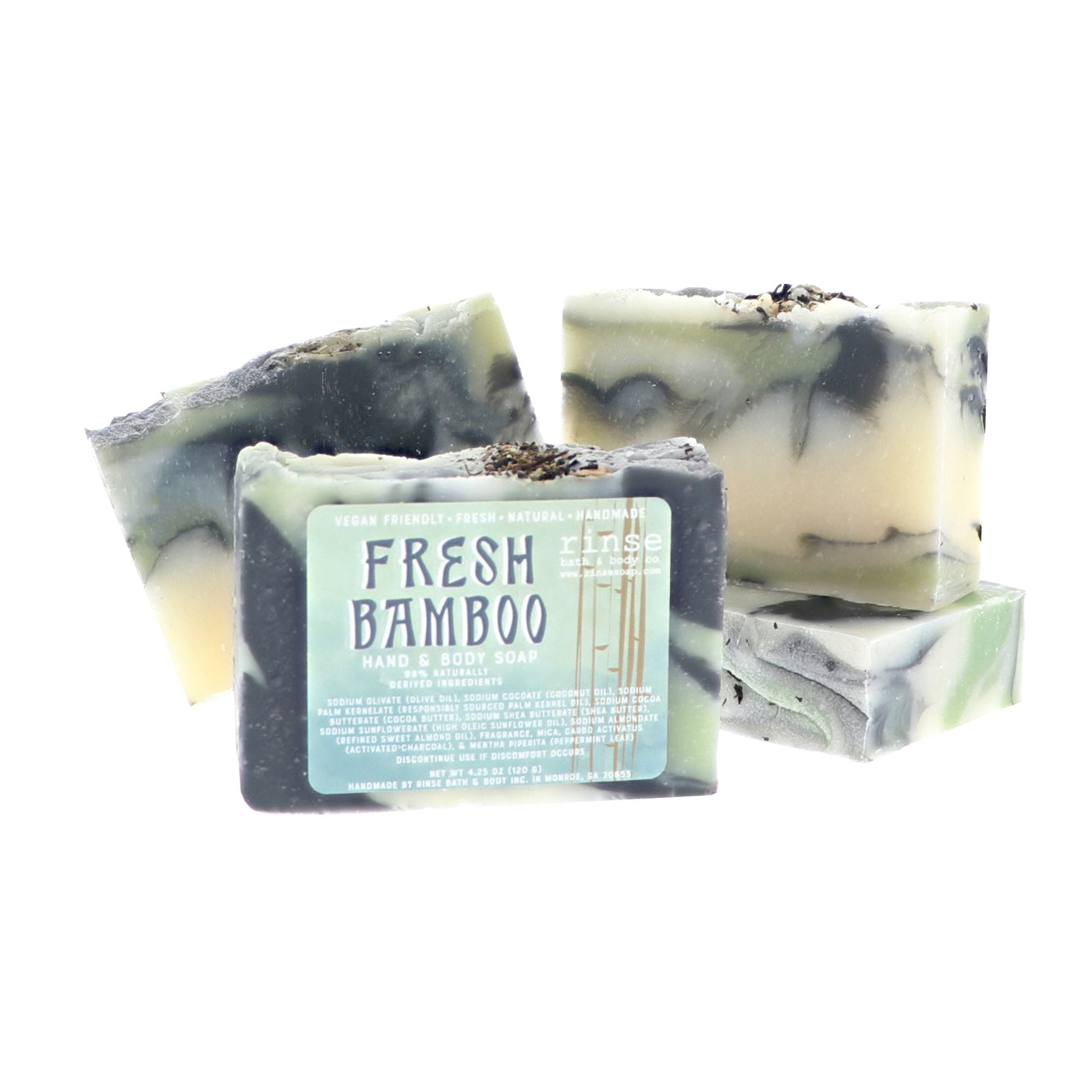 handmade natural bar soap in Fresh Bamboo by Rinse Bath & Body