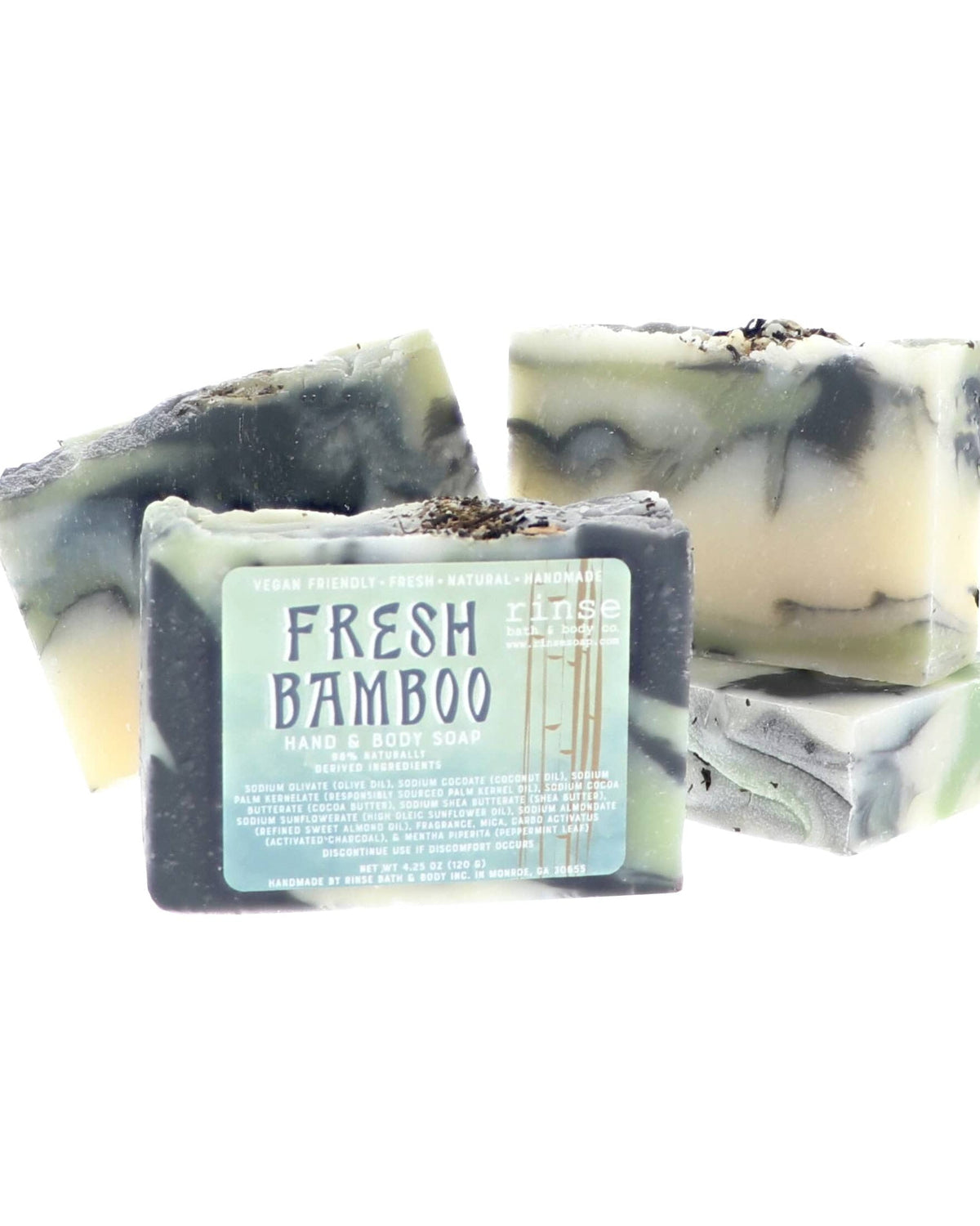 handmade natural bar soap in Fresh Bamboo by Rinse Bath & Body