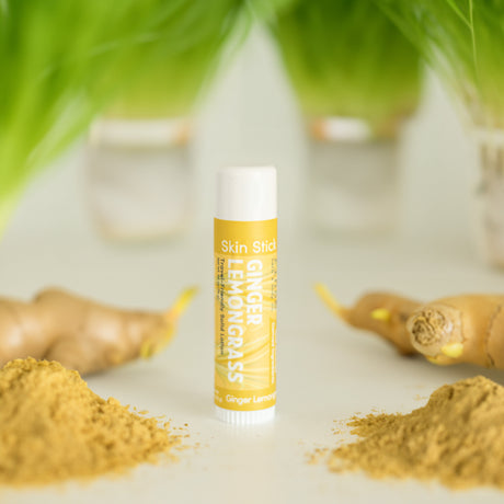 solid lotion stick in Ginger Lemongrass by Rinse Bath & Body - detail view