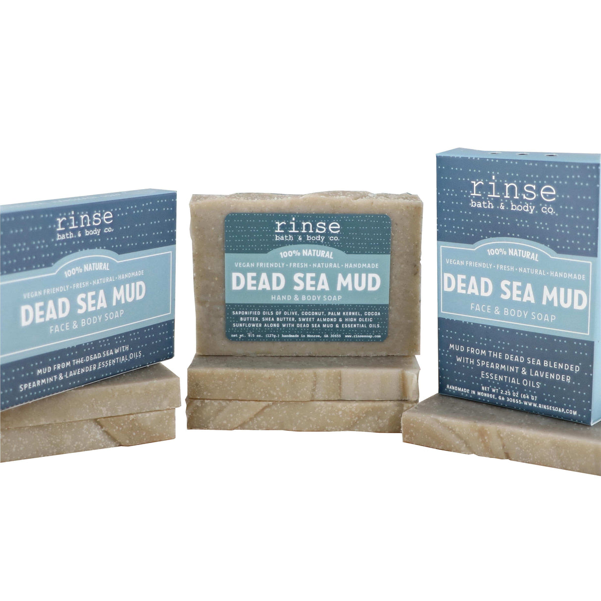Rinse Dead Sea Mud handmade natural bar soap - moisturizing and gentle
