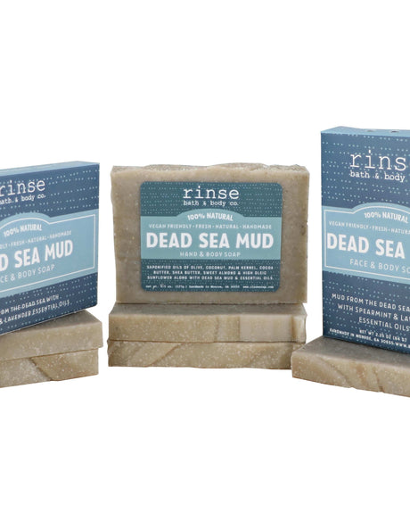Rinse Dead Sea Mud handmade natural bar soap - moisturizing and gentle