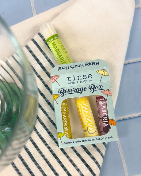 Beverage lip balm pack by Rinse Bath & Body