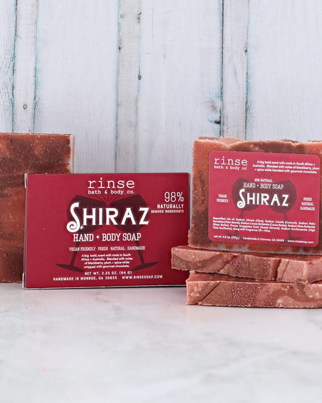 Handmade Shiraz handmade natural bar soap - naturally derived - detail view