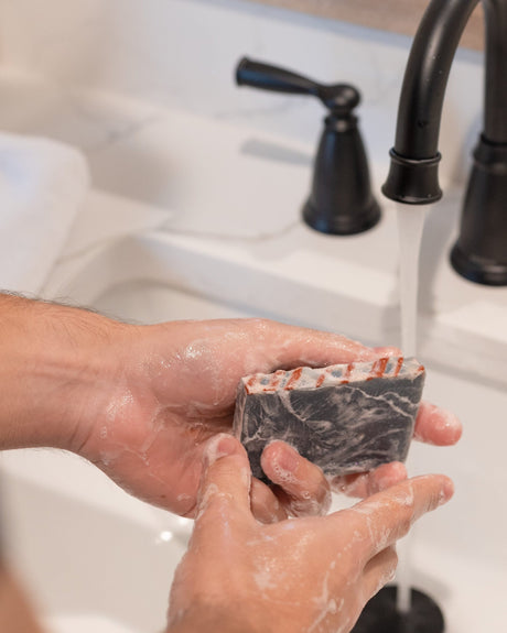 Rinse Flannel handmade natural bar soap - moisturizing and gentle - lifestyle shot