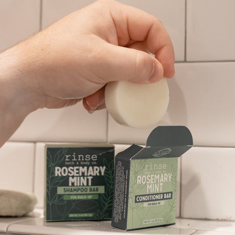 Natural natural conditioner bar | Rosemary Mint | Rinse Bath & Body Co. - detail view