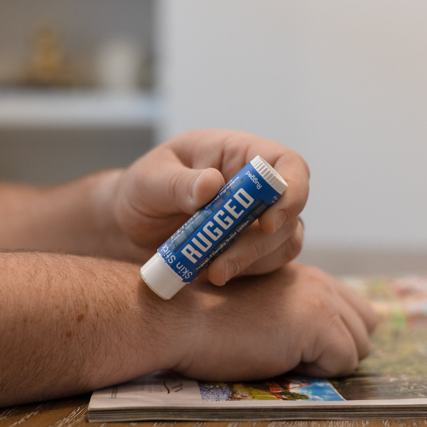 Rinse Rugged solid lotion stick - mess-free hydration - alternate angle