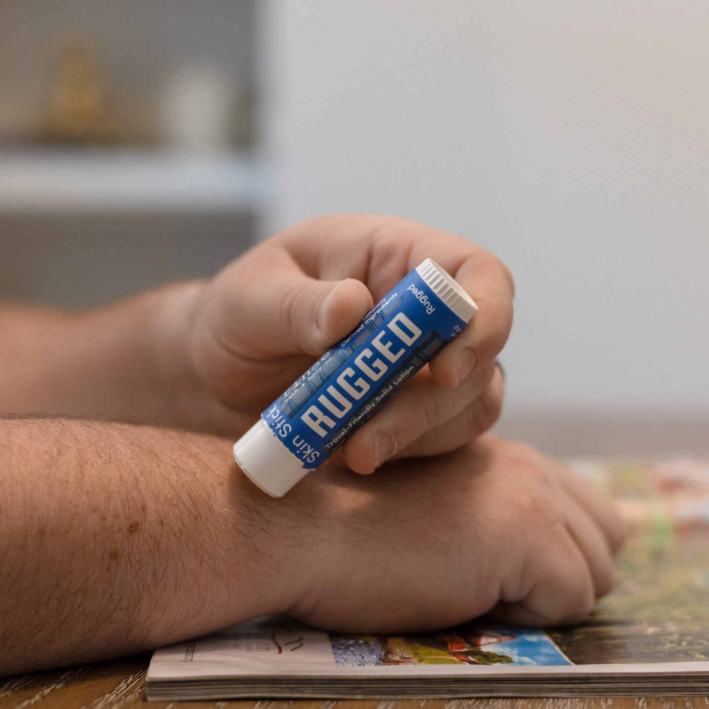 Rinse Rugged solid lotion stick - mess-free hydration - alternate angle