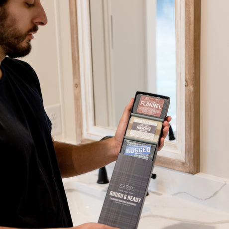 Rough & Ready Men's handmade natural bar soap from Rinse - paraben-free since 2003 - alternate angle