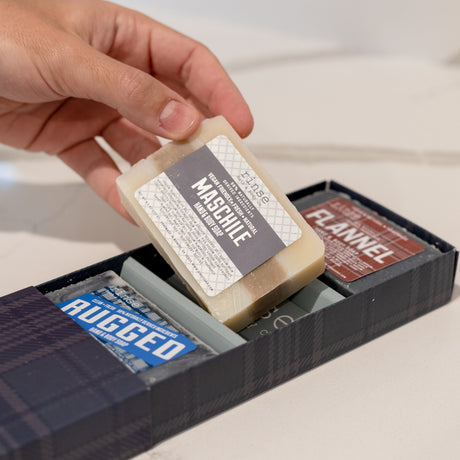 Rough & Ready Men's handmade natural bar soap from Rinse - paraben-free since 2003 - texture close-up