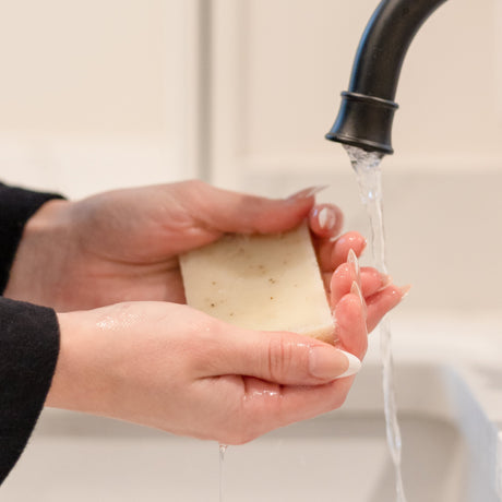 Handmade Tea Tree Mint handmade natural bar soap - naturally derived - lifestyle shot