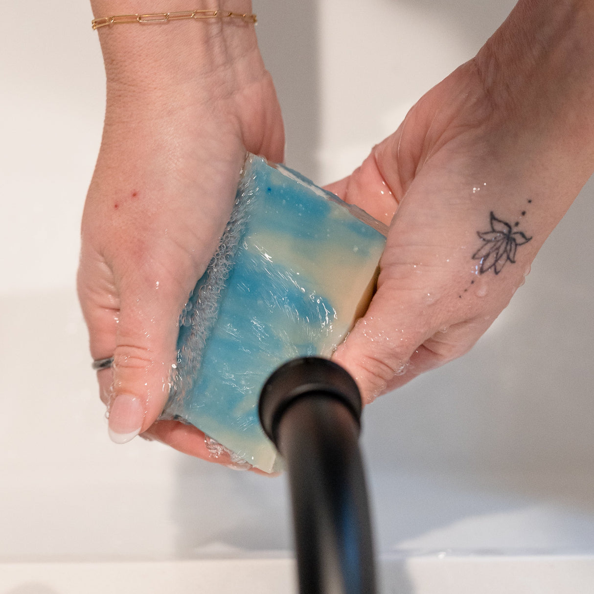 Handmade Blue Hawaiian handmade natural bar soap - naturally derived - alternate angle