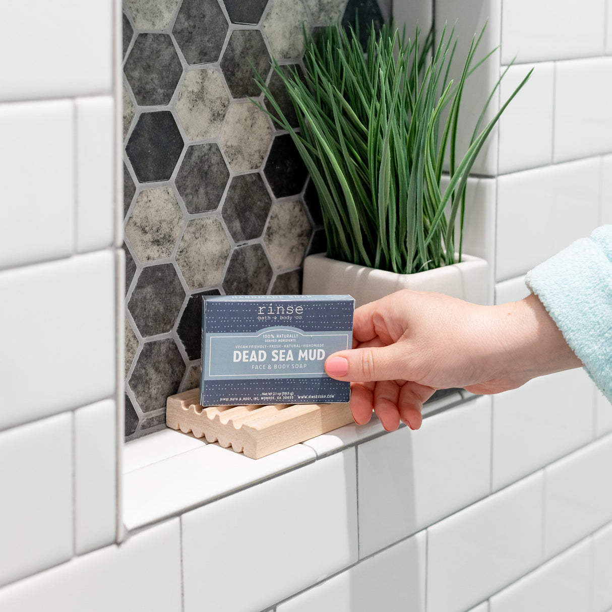 Handmade Dead Sea Mud handmade natural bar soap - naturally derived - detail view