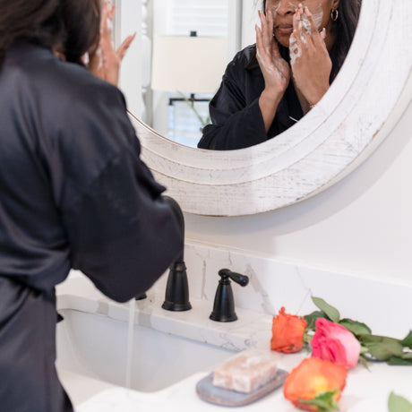 Natural handmade natural bar soap | Rose Geranium | Rinse Bath & Body Co. - detail view