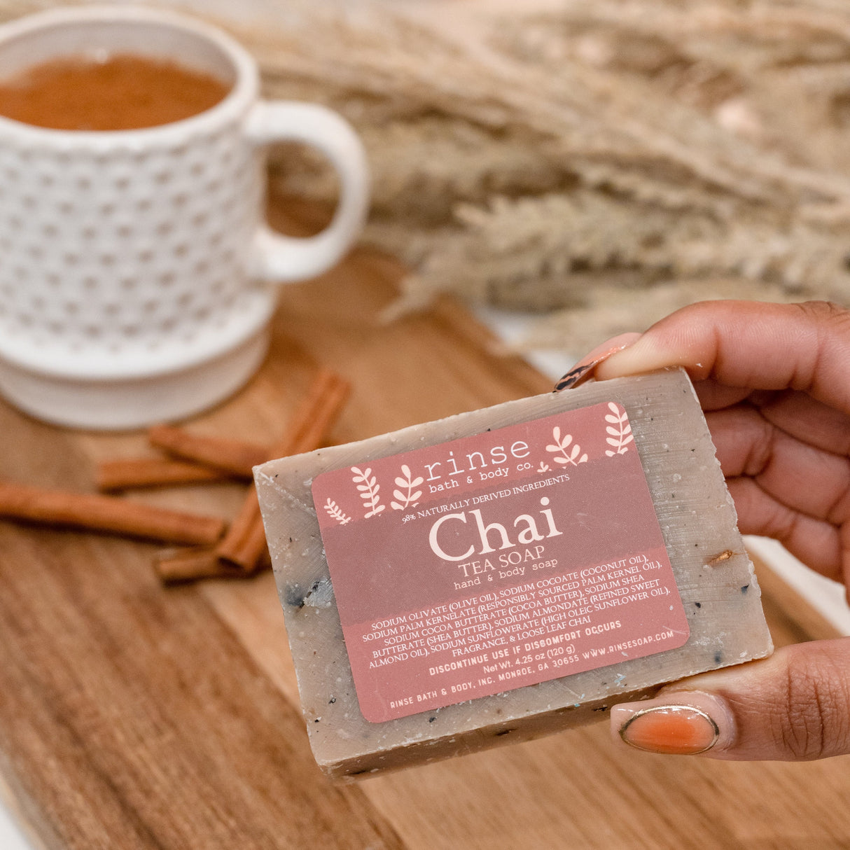 Natural handmade natural bar soap | Chai Tea | Rinse Bath & Body Co. - alternate angle