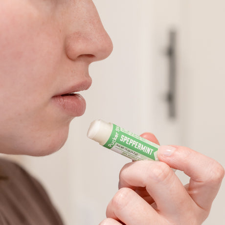 Speppermint natural lip balm from Rinse - nourishing lip care - lifestyle shot
