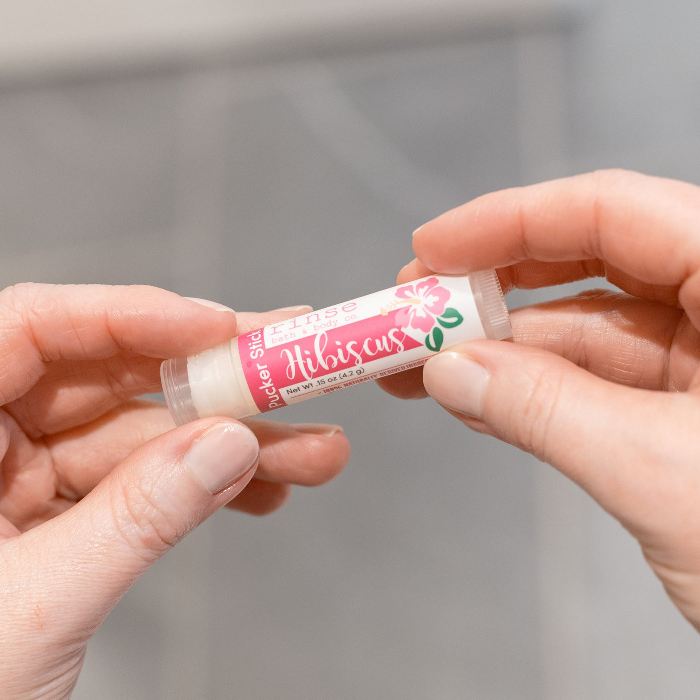 Rinse Hibiscus natural lip balm - long-lasting moisture - alternate angle