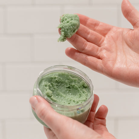 natural sugar scrub in Fresh Fig by Rinse Bath & Body - alternate angle