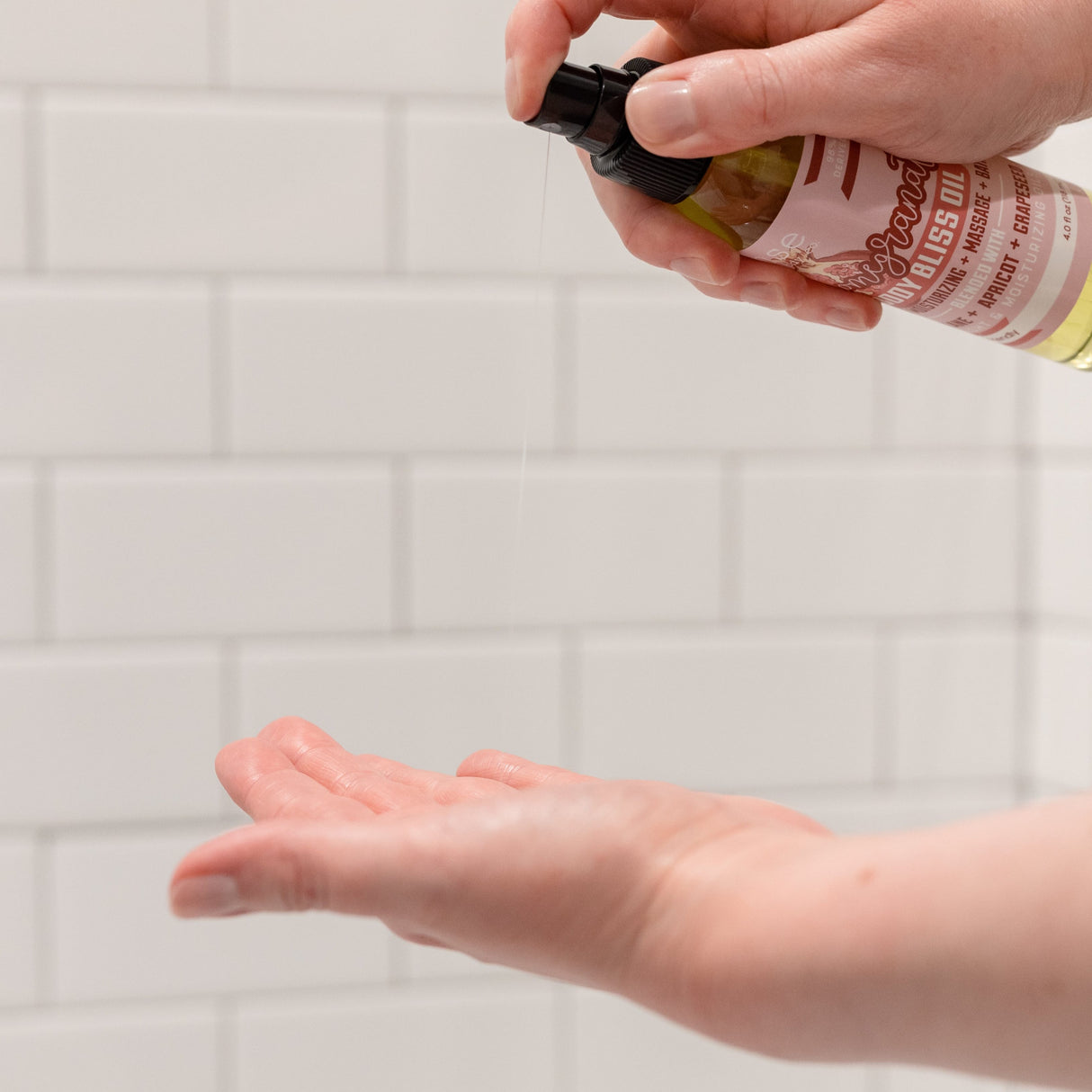 Handmade Pomegranate natural body oil - naturally derived - alternate angle