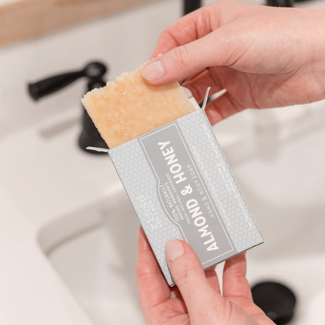 Handmade Almond Honey handmade natural bar soap - naturally derived - alternate angle