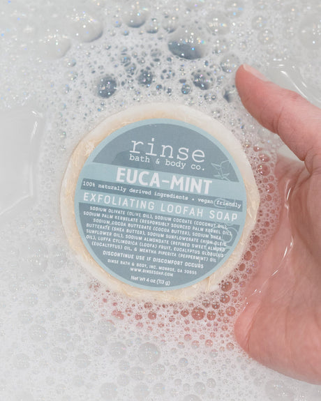 Euca Mint Loofah bar soap by Rinse Bath & Body