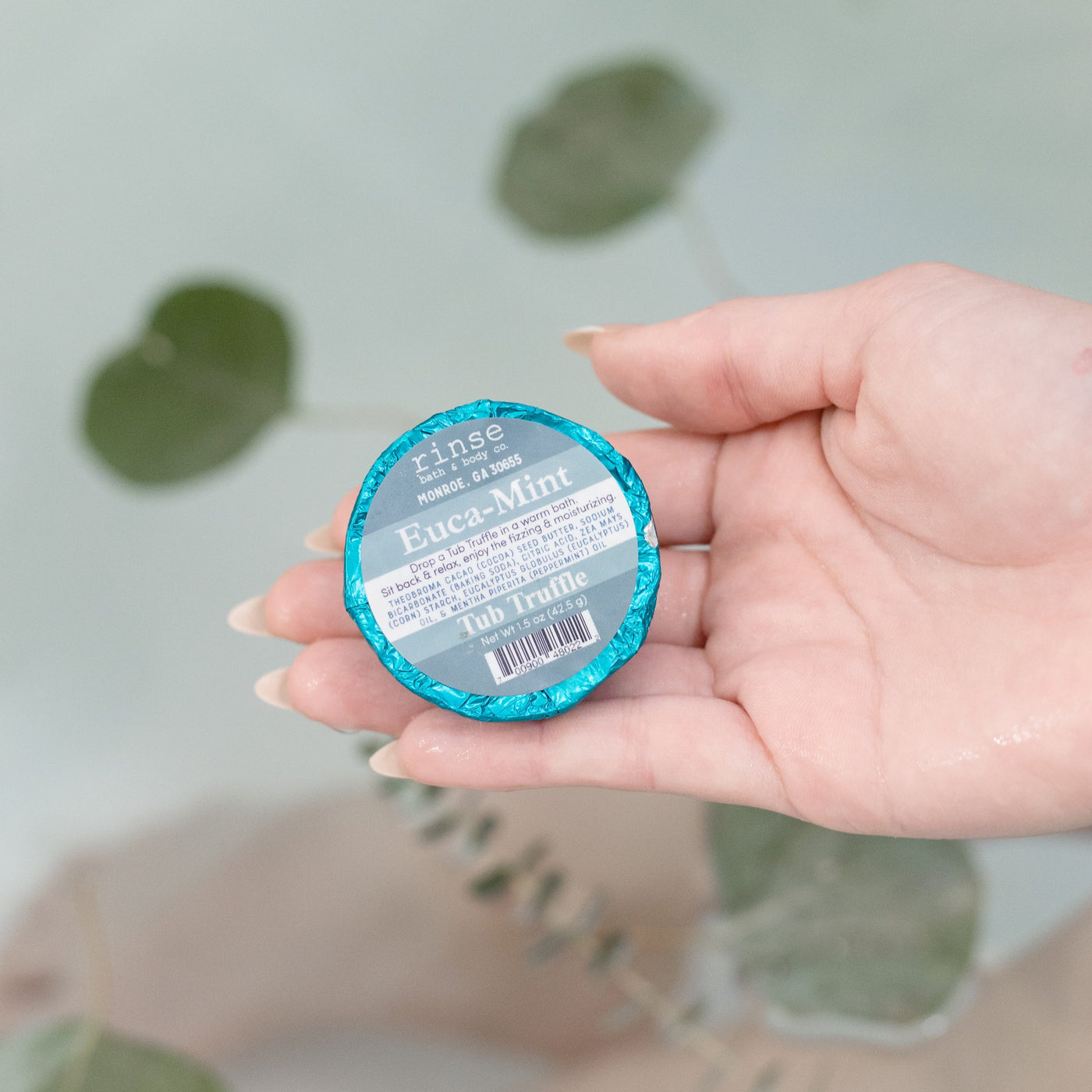 Natural bath bomb | Euca Mint | Rinse Bath & Body Co. - alternate angle