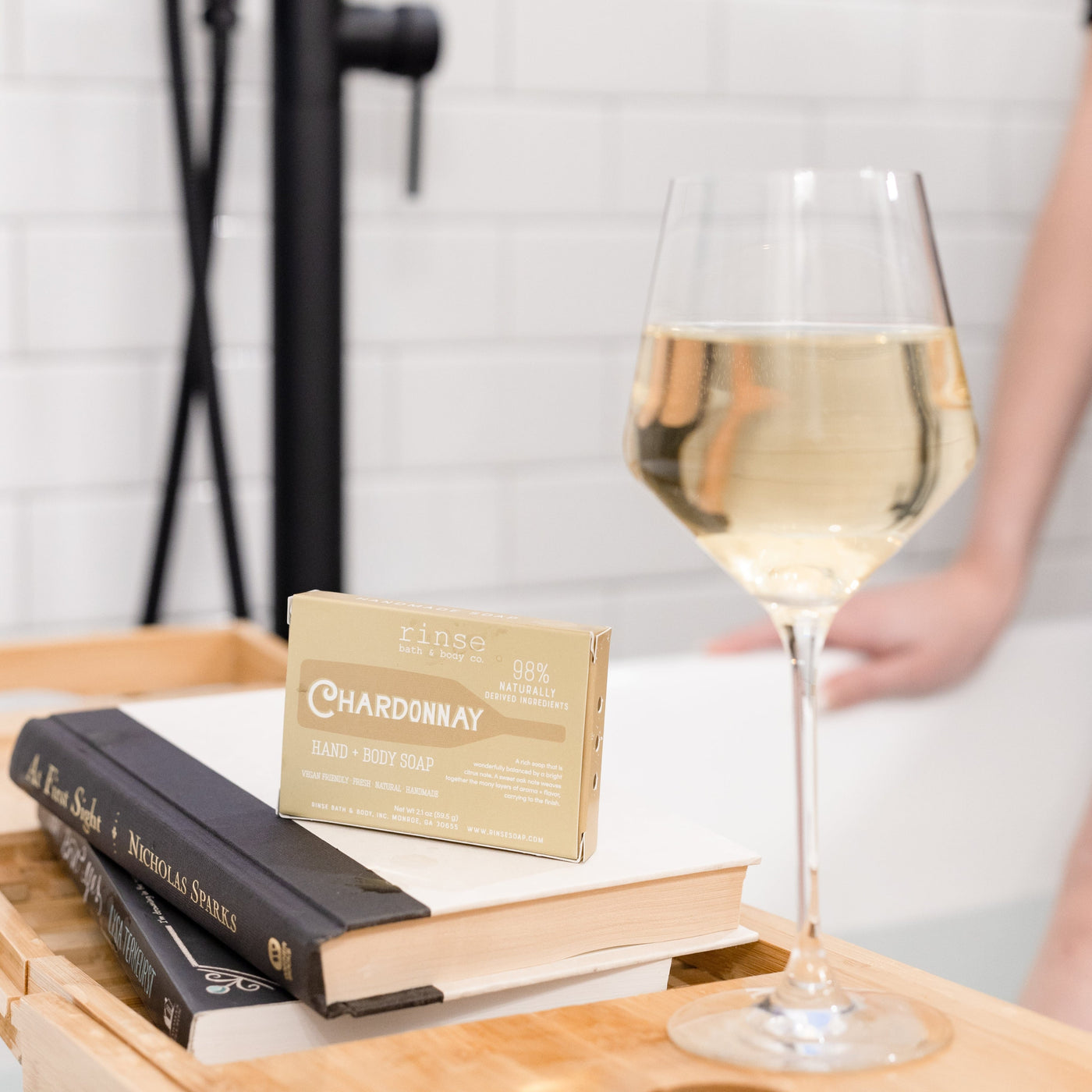 Rinse Chardonnay handmade natural bar soap - moisturizing and gentle - alternate angle