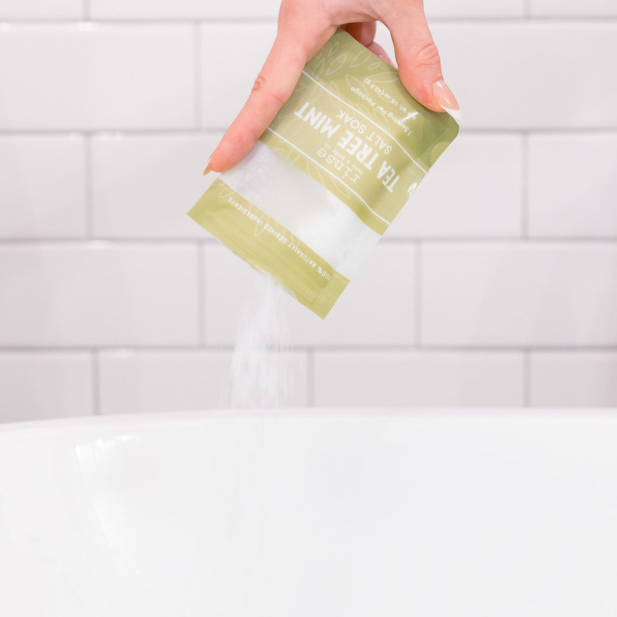 Rinse Tea Tree Mint natural bath soak - relaxing mineral soak - alternate angle