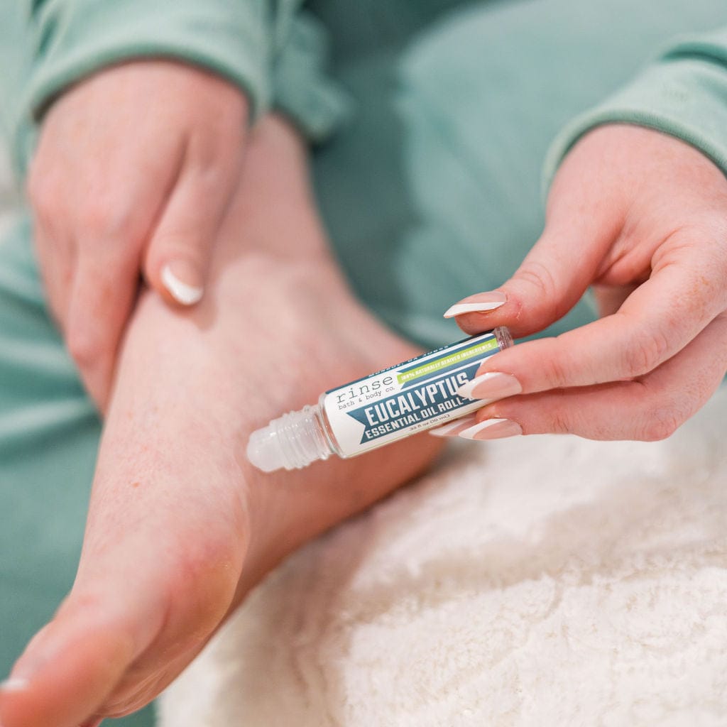 Natural essential oil roll-on | Eucalyptus | Rinse Bath & Body Co. - lifestyle shot