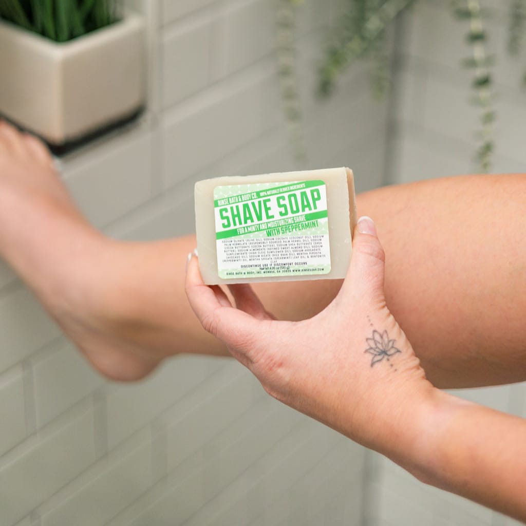Natural handmade natural bar soap | Speppermint Shave | Rinse Bath & Body Co. - alternate angle