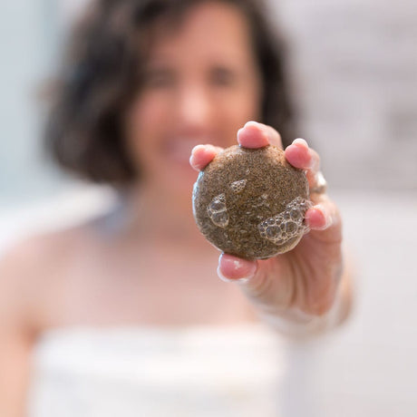 Handmade Coffee Ginseng natural shampoo bar - naturally derived - detail view
