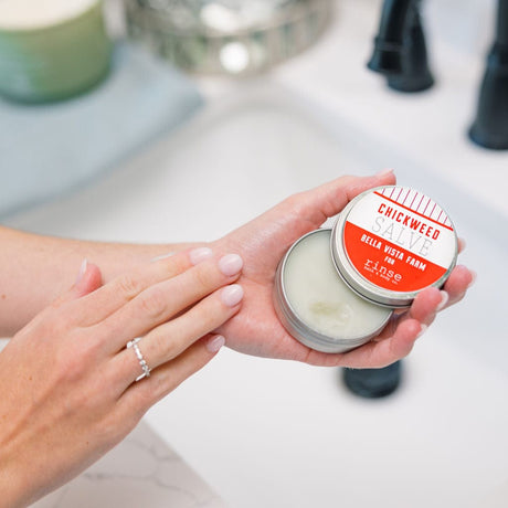 Chickweed natural healing salve from Rinse - beeswax based formula - alternate angle