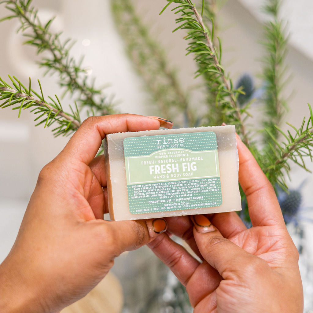 Handmade Fresh Fig handmade natural bar soap - naturally derived - alternate angle