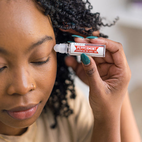 essential oil roll-on in Peppermint by Rinse Bath & Body - alternate angle