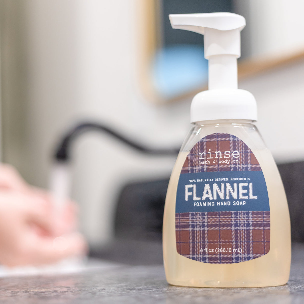 natural foaming hand soap in Flannel by Rinse Bath & Body - alternate angle