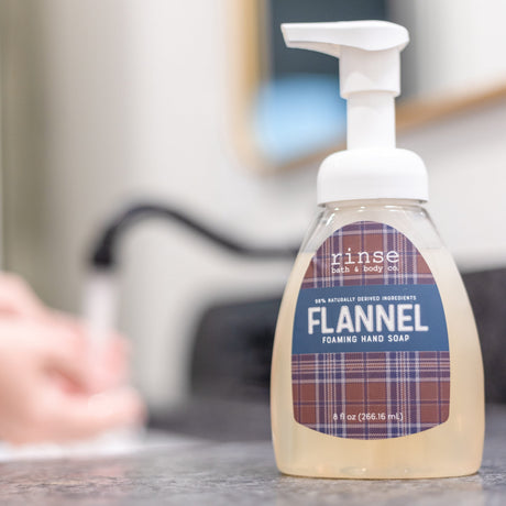 natural foaming hand soap in Flannel by Rinse Bath & Body - alternate angle