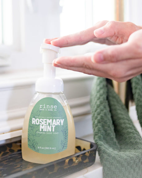 Natural natural foaming hand soap | Rosemary Mint | Rinse Bath & Body Co. - alternate angle