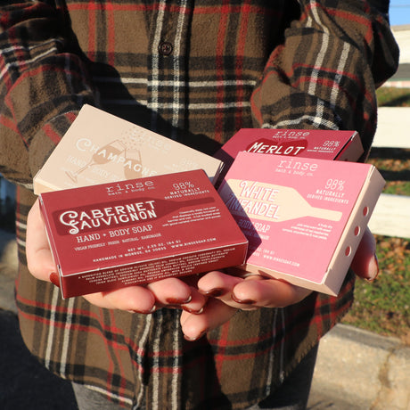 Merlot handmade natural bar soap from Rinse - paraben-free since 2003 - alternate angle