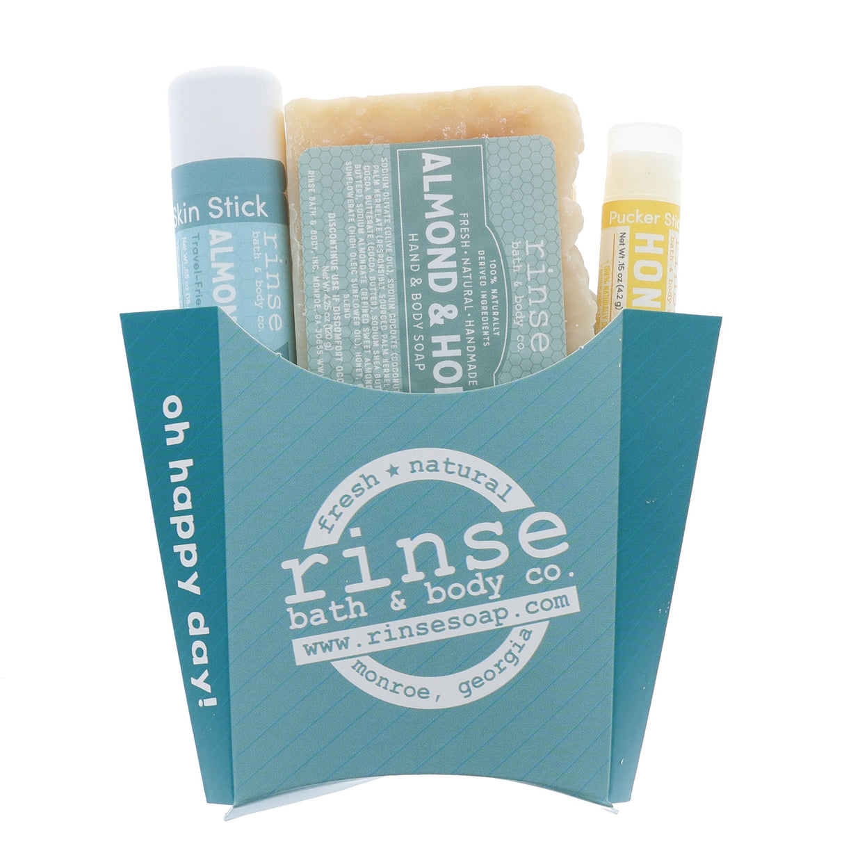 Rinse Almond Honey natural bath and body gift set - curated gift collection