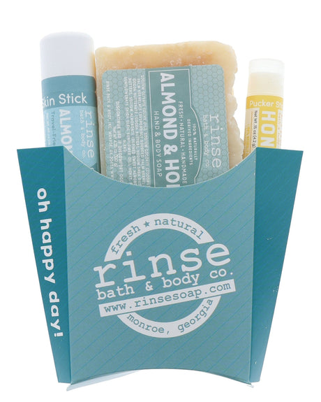 Rinse Almond Honey natural bath and body gift set - curated gift collection