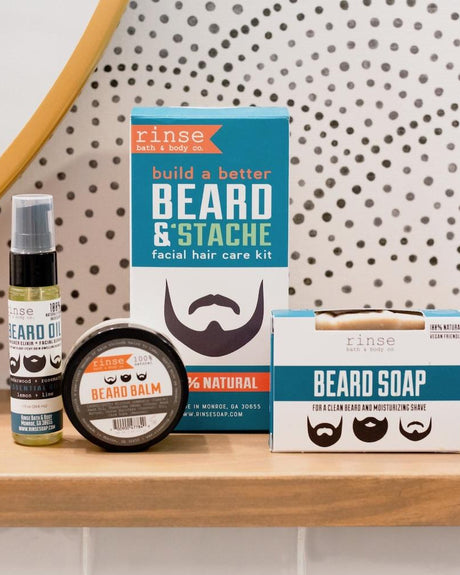 Beard & Stache grooming kit by Rinse Bath & Body