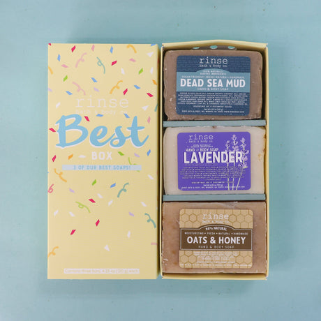 handmade natural bar soap in Best Sellers by Rinse Bath & Body - lifestyle shot