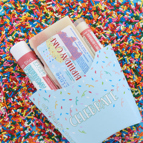 Rinse Birthday natural bath and body gift set - curated gift collection - lifestyle shot