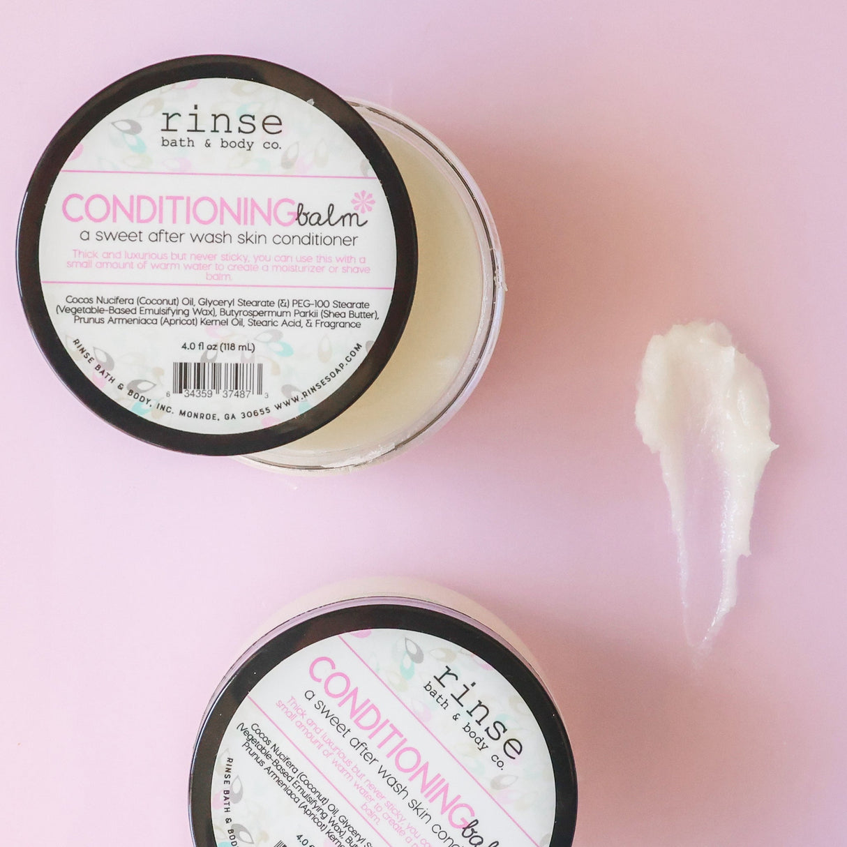 Rinse Rich Moisturizer natural bath & body product - handmade with care - back label