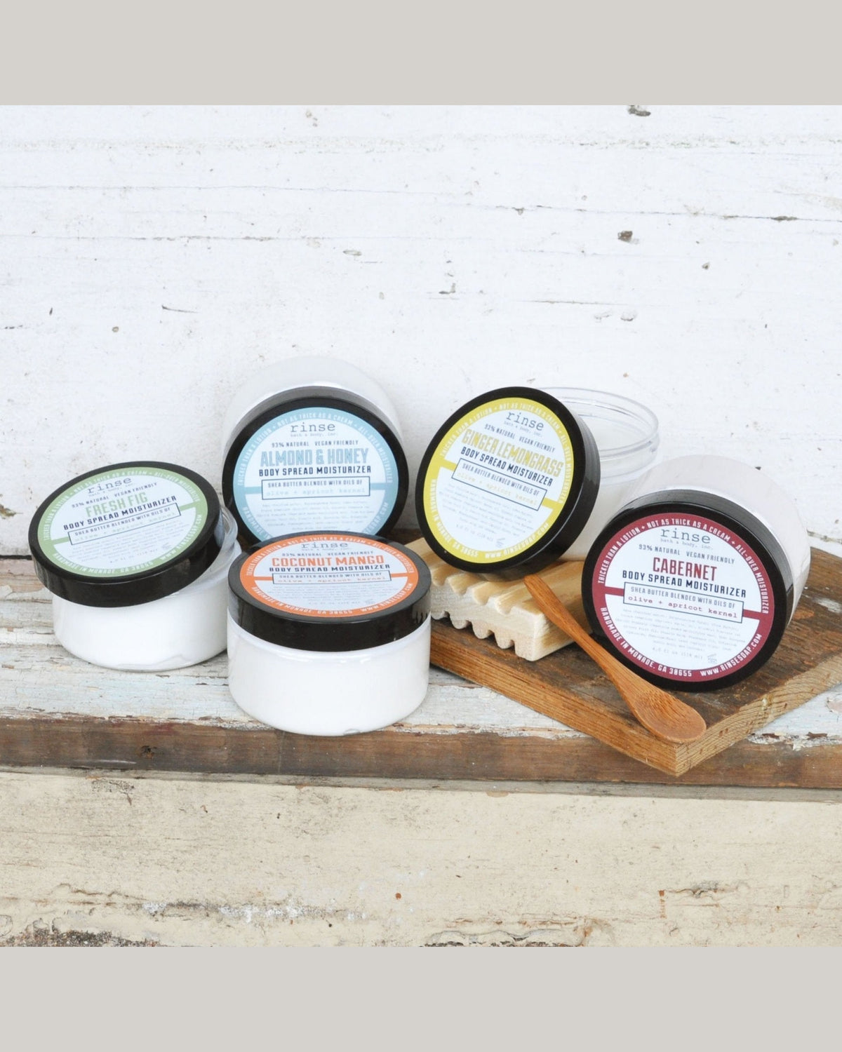 Build-your-own Body Spread four-pack jars on bright white